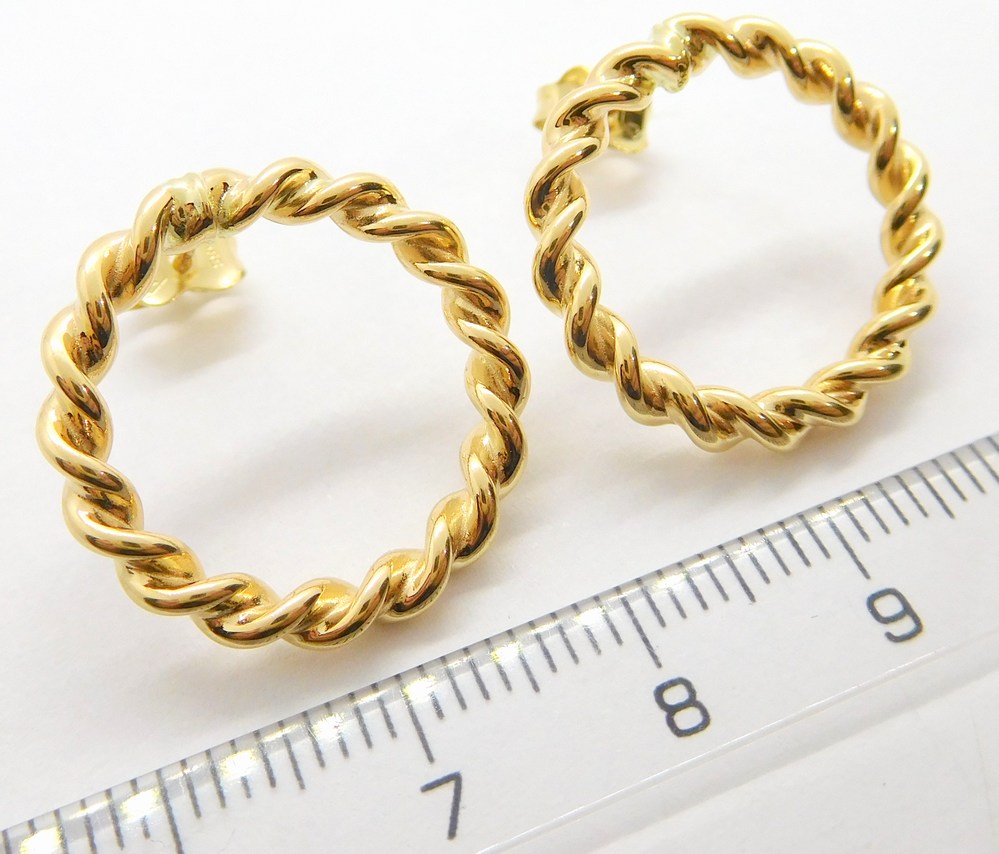 Klenoty Budín Dámské peckové gravírované zlaté náušnice na puzetku 585/2,10gr HK2211