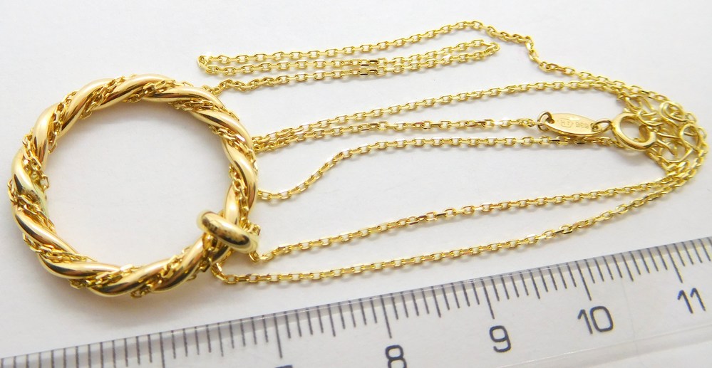 Klenoty Budín Mohutná zlatá souprava ze žlutého zlata s kruhem (zapletený) 585/3,12gr 42+3cm HK4032