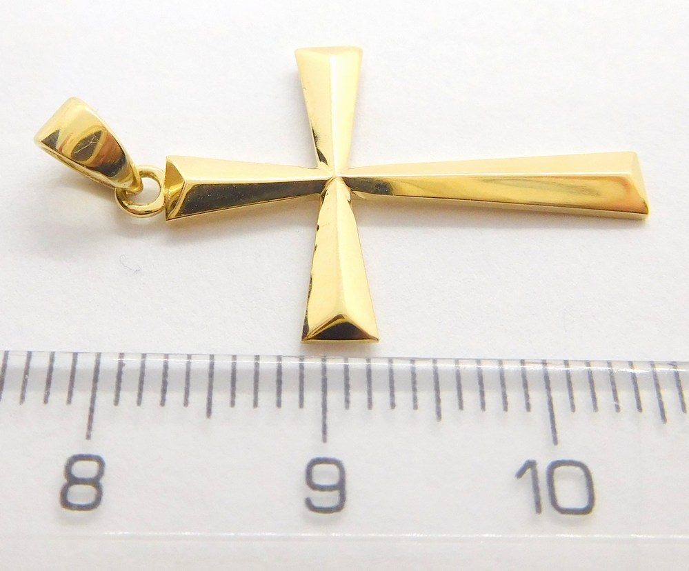 Klenoty Budín Dámský hladký zlatý přívěsek - křížek 585/1,02gr HK3156