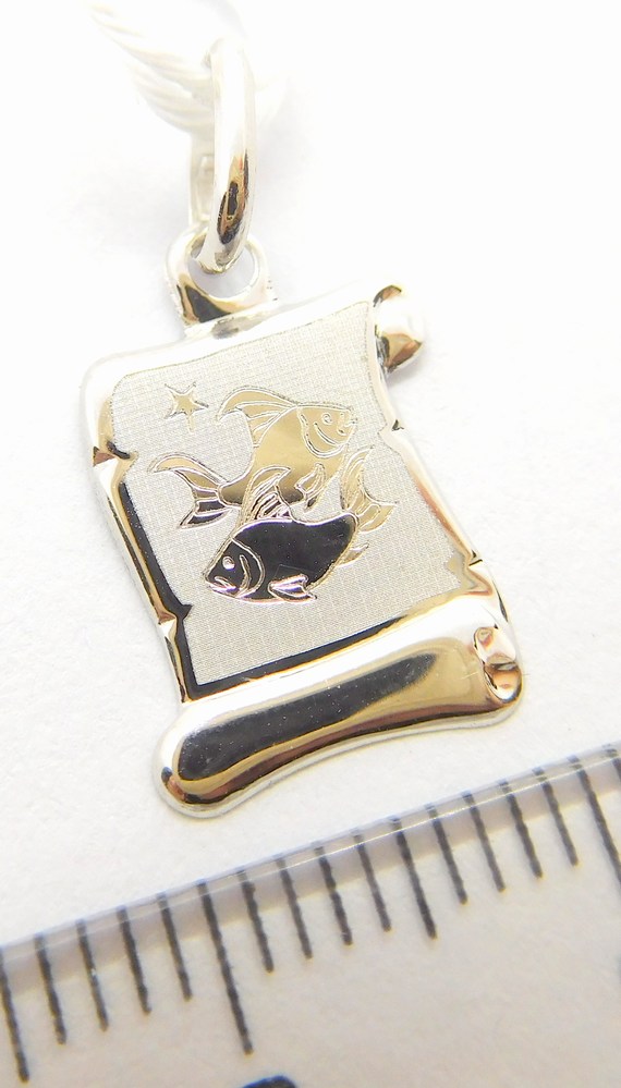 Klenoty Budín Zlatý přívěsek znamení RYBY v bílém zlatě na pergamenu 585/0,34gr GUPWN-43131