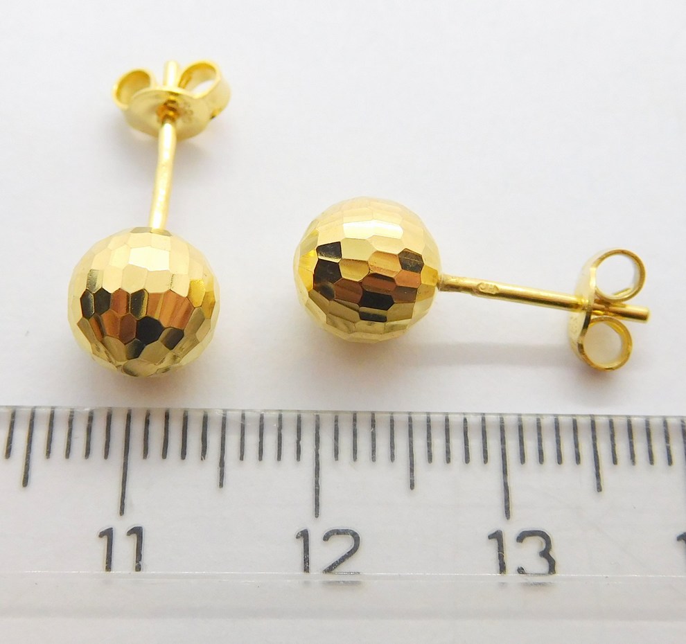 Klenoty Budín Dámské peckové zlaté náušnice kulička 585/1,60gr H222