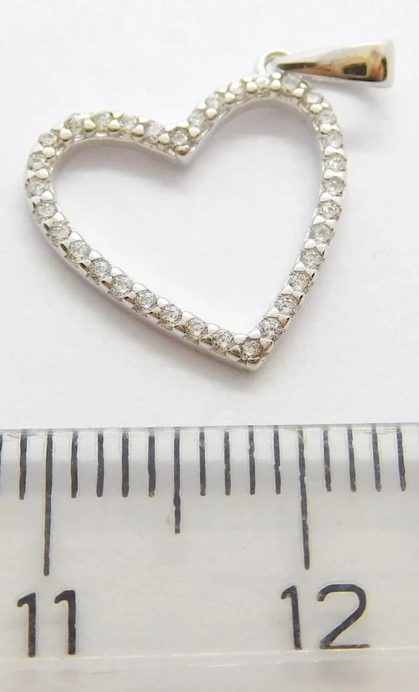 Klenoty Budín Dámský zlatý přívěsek srdce poseté zirkony 585/0,76gr HK3176