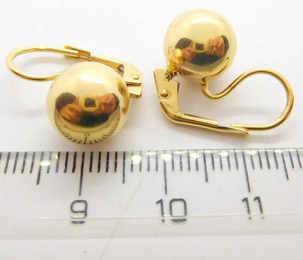 Klenoty Budín Dámské obrovské klasické zlaté náušnice na patent 585/3,22gr HK2249