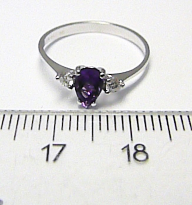 Klenoty Budín Zásnubní luxusní prsten s přírodním ametystem J-24572-14 