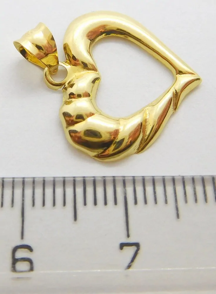 Klenoty Budín Dámský zlatý přívěsek s gravírováním velké srdce 585/0,32gr 02652