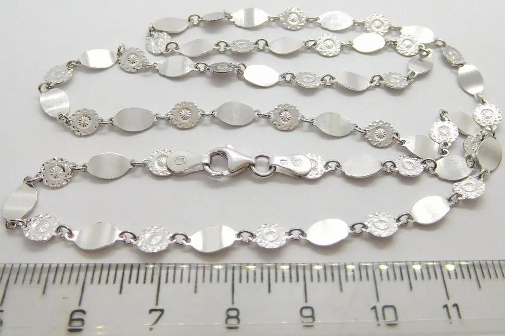 Klenoty Budín Pevný dámský mohutný stříbrný řetízek s gravírováním 925/1000 5,74gr 45cm 031204900006