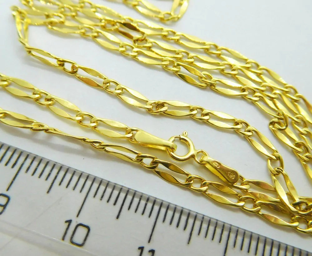 Klenoty Budín Pánský zlatý řetízek ze žlutého zlata KÁVOVÉ ZRNO 585/1,67gr 45cm HK6205