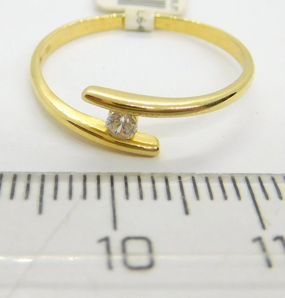 Klenoty Budín Zlatý zásnubní prsten ze žlutého zlata se zirkonem vel. 57 585/1,30gr 6810649