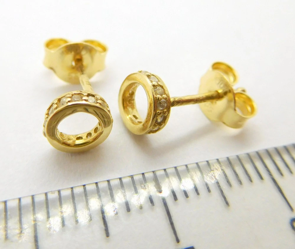 Klenoty Budín Dámské zlaté peckové náušnice se zirkony na puzetku 585/0,90gr JMG0114WGE00