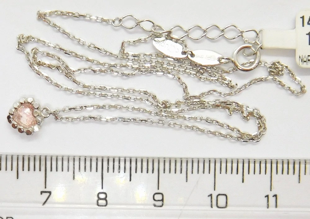 Klenoty Budín Zlatý náhrdelník z bílého zlata srdce s drahokamenem CARRY QUARTZ 4,5mm 585/1,85gr 42+3cm 1491381