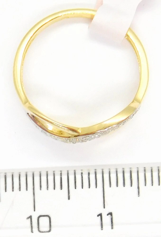 Klenoty Budín Dámský prsten ze žlutého zlata se zirkony nekonečno 585/1,82gr vel. 52 HK1174