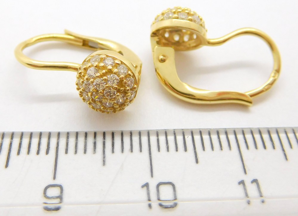 Klenoty Budín Dámské klasické zlaté náušnice se zirkony na patent 585/2,53gr HK2295