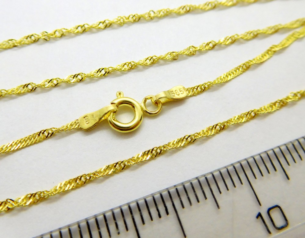 Klenoty Budín Dámský prodloužený zlatý řetízek TWIST 585/1,51gr 55cm 01507