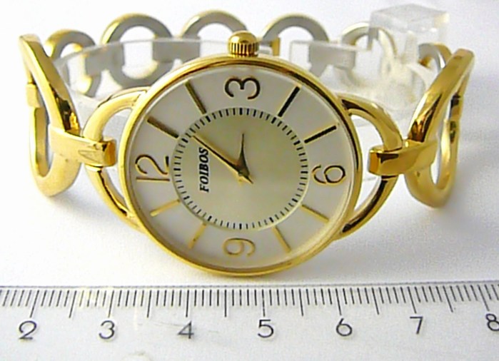 Foibos Dámské ocelové zlacené čitelné přehledné hodinky Foibos 45801 - pozlacené POŠTOVNÉ ZDARMA!!