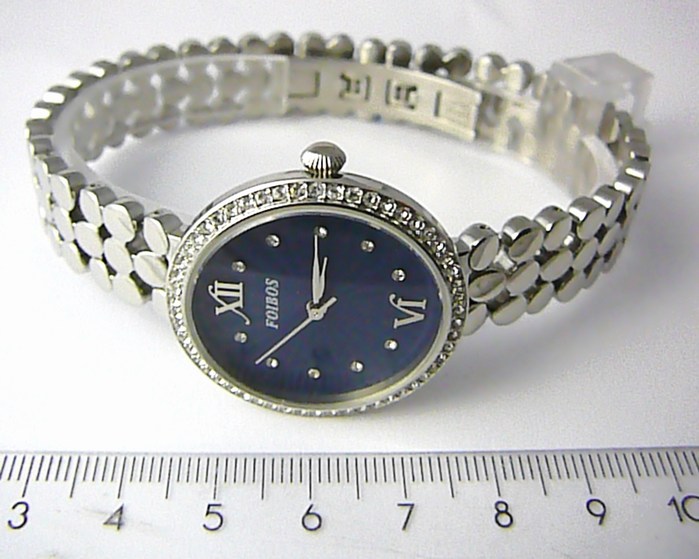 Foibos Dámské šperkové ocelové hodinky Foibos 3a39 s modro-fialovým číselníkem a zirkon POŠTOVNÉ ZDARMA!!