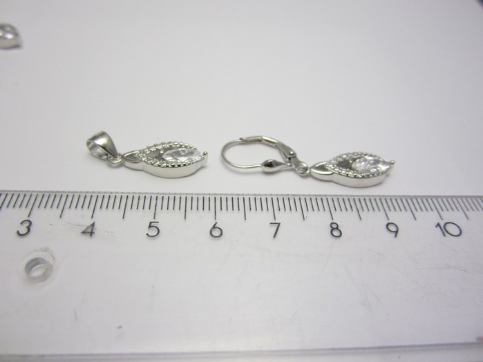 Klenoty Budín Dámská luxusní stříbrná rhodium souprava s čirými zirkony 030402800001