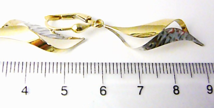 Klenoty Budín Dámské visací zlaté náušnice v kombinaci bílého a žlutého AU 585/2,25gr HK2076