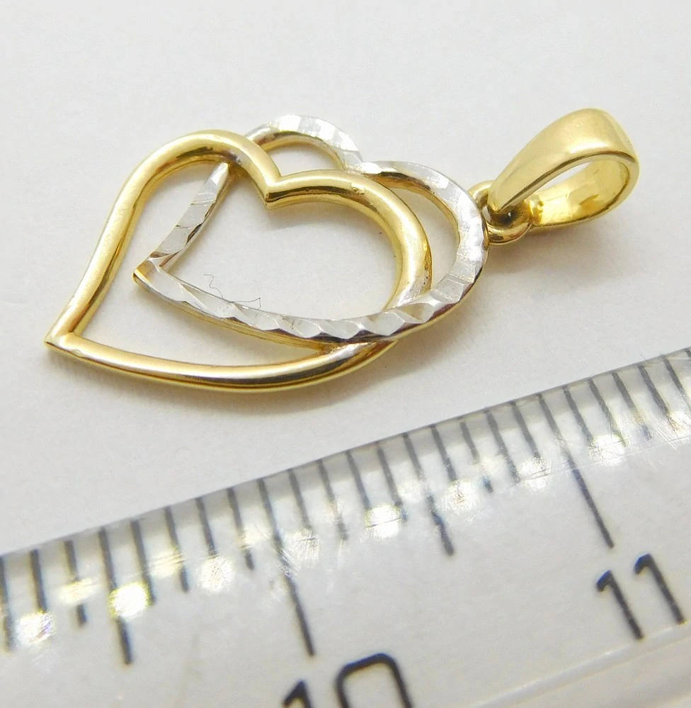 Klenoty Budín Dámský zlatý přívěsek z bílého a žlutého zlata s gravírováním 585/0,85gr 03194