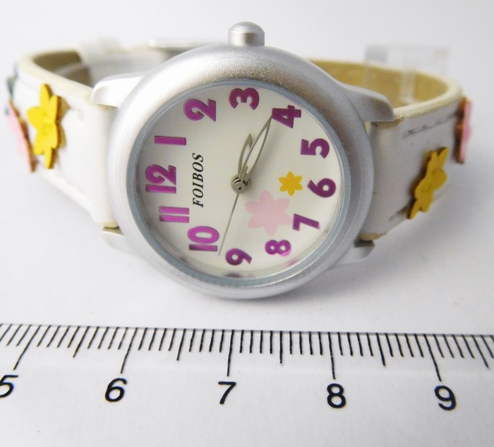 Foibos Dětské dívčí bílé hodinky Foibos 1055 pro malé děvčata 