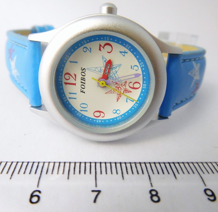 Foibos Světle modré dětské hodinky Foibos CK1567.5 s barevnými motivy