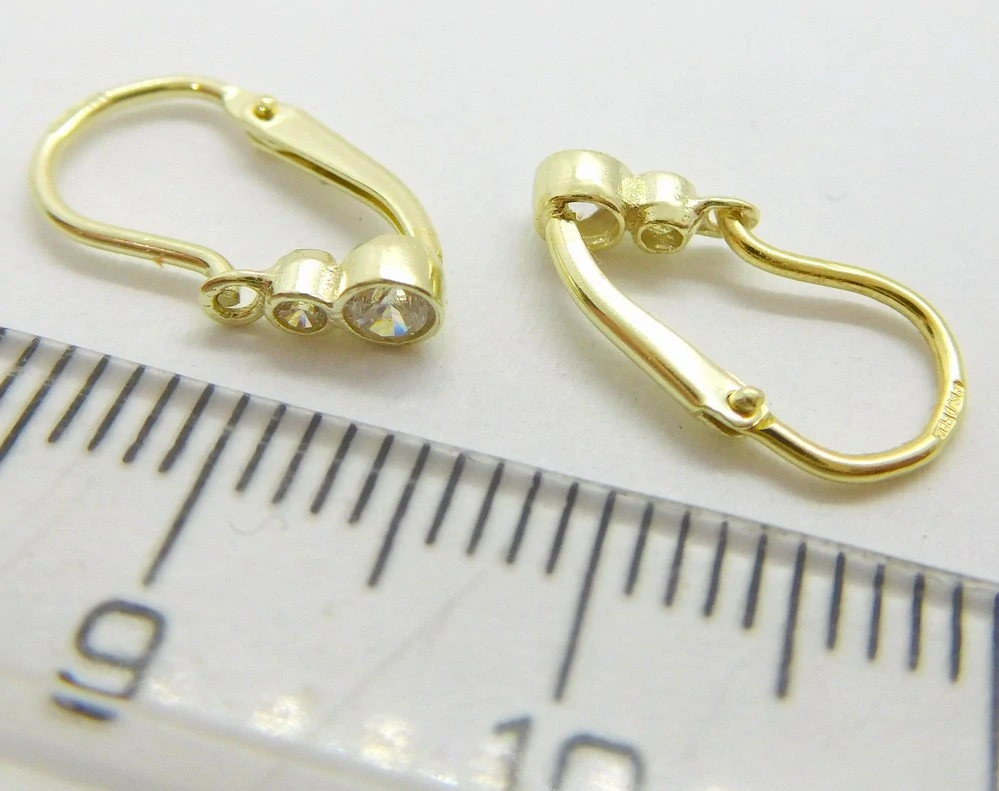 Klenoty Budín Dětské zlaté náušnice ze žlutého zlata se zirkony 585/0,80gr 03284