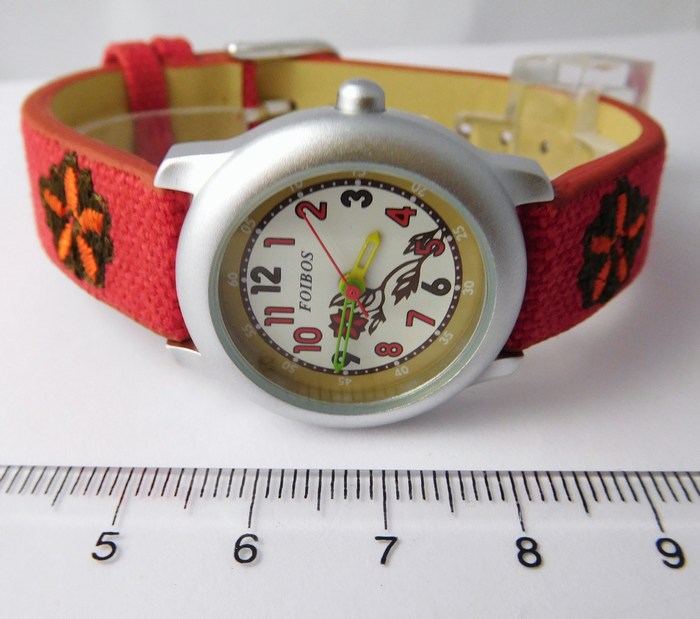 Foibos Dětské dívčí červené hodinky Foibos 1055.1 pro malé děvčata 