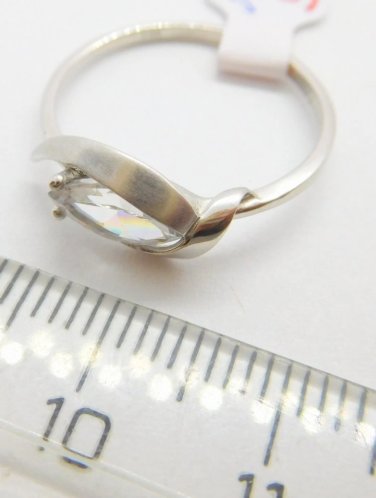 Klenoty Budín Dámský zlatý prsten ze bílého zlata s velkým zirkonem 585/1,43gr vel. 55 HK1219