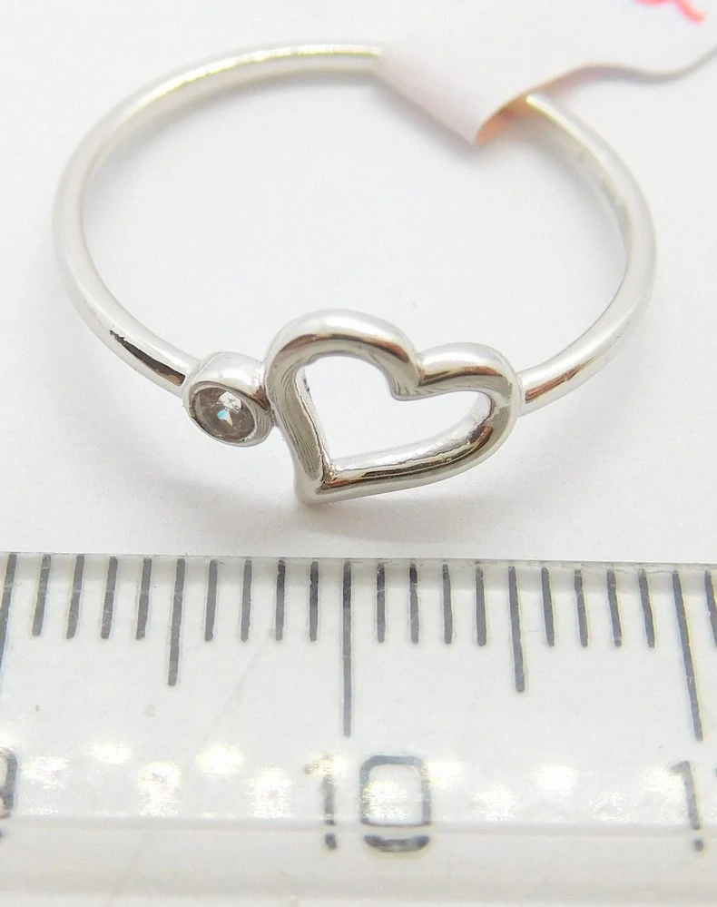 Klenoty Budín Dámský zlatý prsten ze bílého zlata se zirkonem srdce 585/1,14gr vel. 56 HK1218