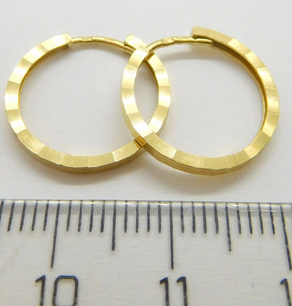 Klenoty Budín Dámské kruhové zlaté náušnice kruhy 585/1,29gr HK2322