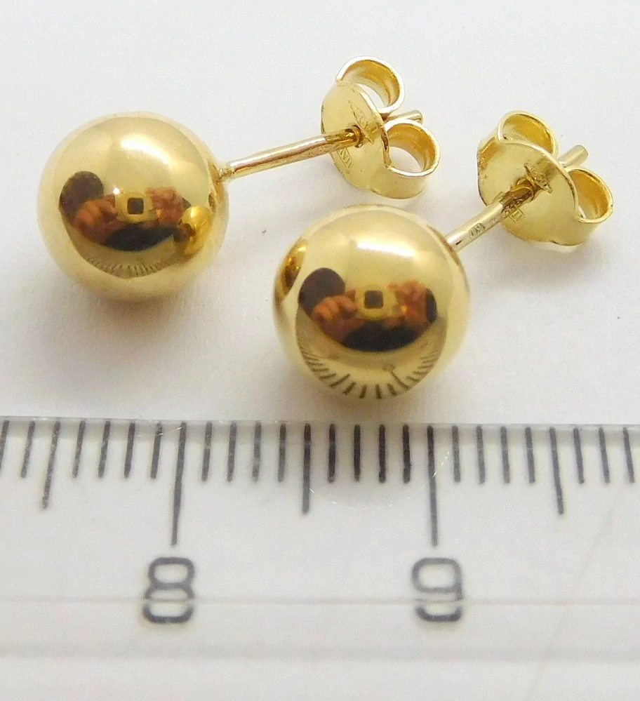 Klenoty Budín Dámské hladké pecičky ze žlutého zlata kuličky 585/1,24gr HK2325