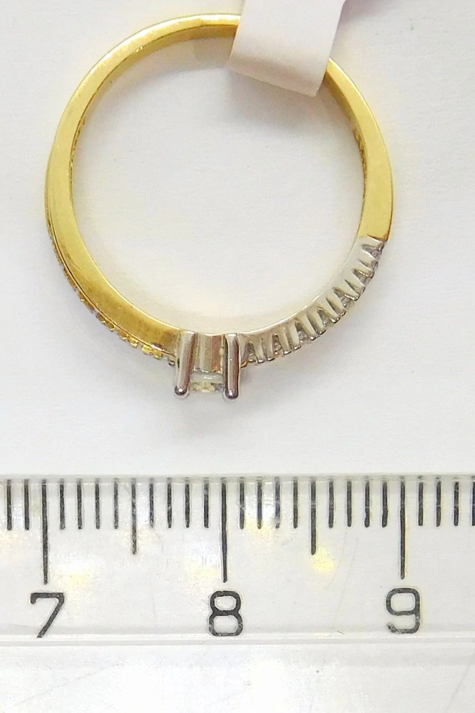 Klenoty Budín Dámský zásnubní zlatý prsten se zirkonem z bílého a žlutého AU 585/2,00gr vel. 50 HK1227