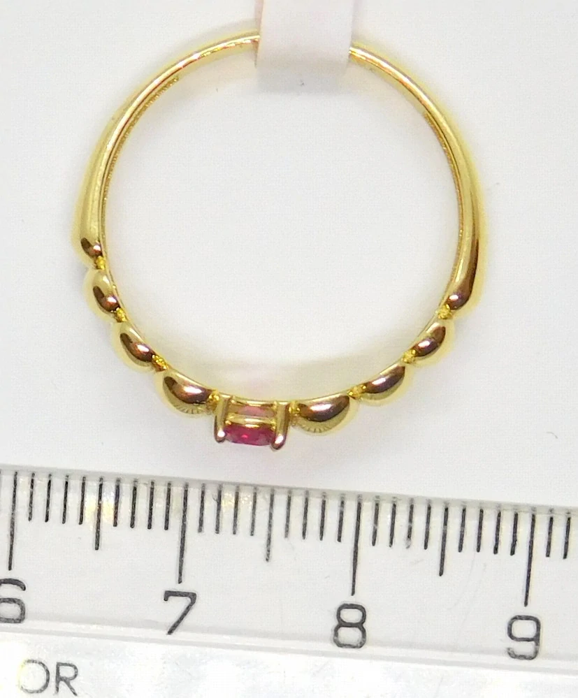 Klenoty Budín Mohutný zásnubní dámský zlatý prsten s červeným rubínem 585/1,69gr vel. 62 HK1239