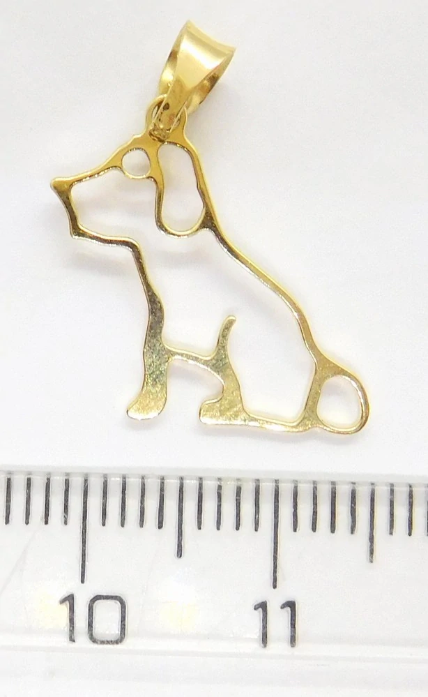 Klenoty Budín Zlatý přívěsek ze žlutého zlata PEJSEK 585/0,60gr HK3232