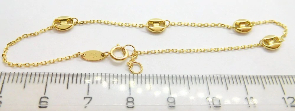 Klenoty Budín Dámský zlatý náramek ze žlutého zlata kávové zrna 585/1,01gr 18+1cm HK7118