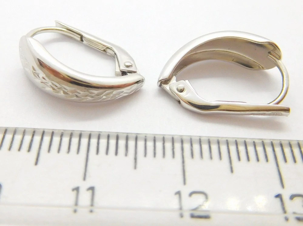 Klenoty Budín Dámské gravírované náušnice z bílého zlata 585/1,59gr HK2342