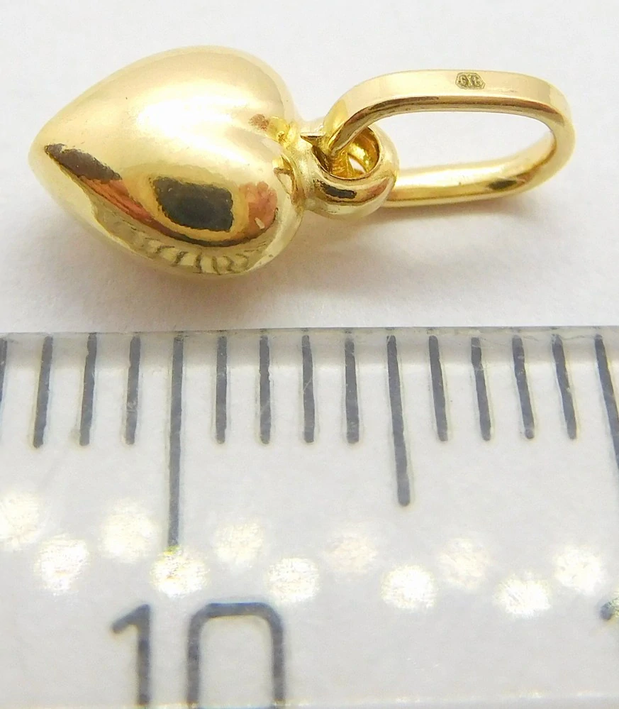 Klenoty Budín Dámský zlatý přívěsek hladké srdce 585/0,29gr H043