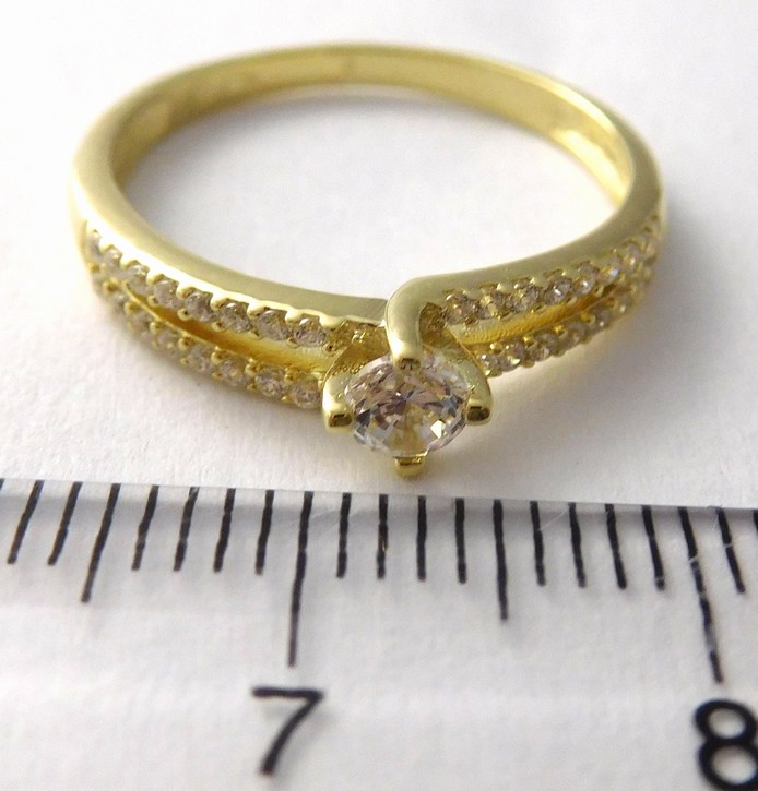 Klenoty Budín Luxusní mohutný zásnubní prsten ze žlutého zlata 585/2,09gr vel.53 223041339