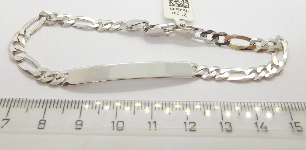 Klenoty Budín Pánský stříbrný náramek s destičkou ke gravírování 21cm 925/1000 6,67gr 030561000009