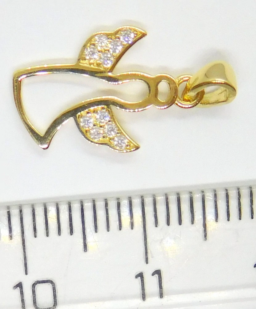 Klenoty Budín Dámský zlatý přívěsek se zirkony andělíček 585/0,78gr HK3247