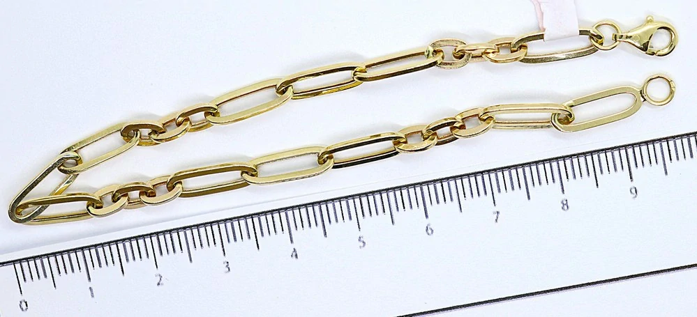 Klenoty Budín Dámský mohutný pevný zlatý náramek 20cm 585/2,43gr HK7133