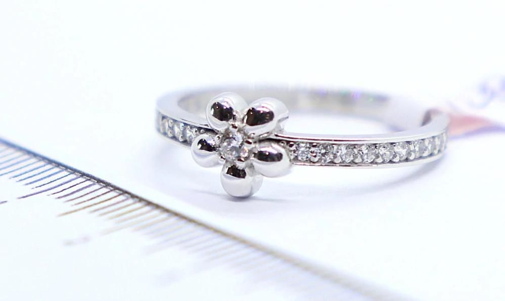 Klenoty Budín Dámský prsten z bílého zlata se zirkony 585/1,70gr vel. 54 HK1247