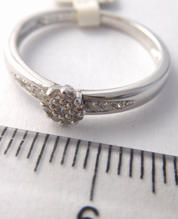 Klenoty Budín Zásnubní diamantový prsten z bílého zlata s 15ks diamantů 585/1,87gr 3861211