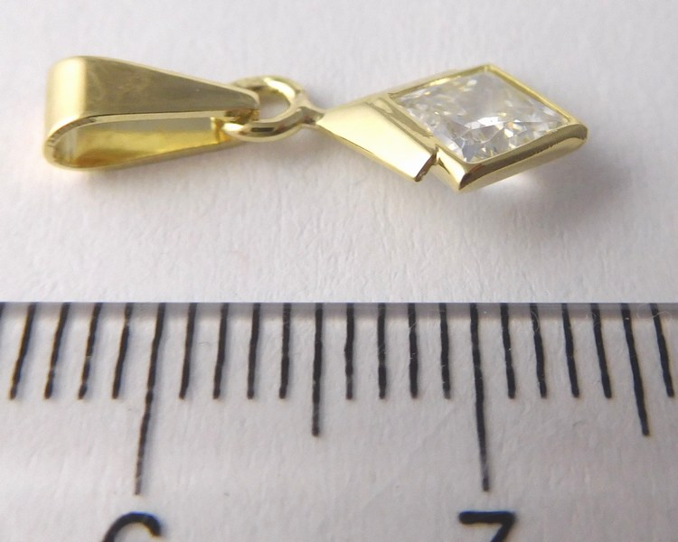 Klenoty Budín Zlatý přívěsek s čirým velkým zirkonem 585/0,64gr 246045010