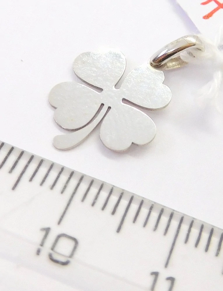 Klenoty Budín Dámský zlatý přívěsek z bílého zlata srdíčkový čtyřlístek pro štěstí 585/0,60gr HK3267