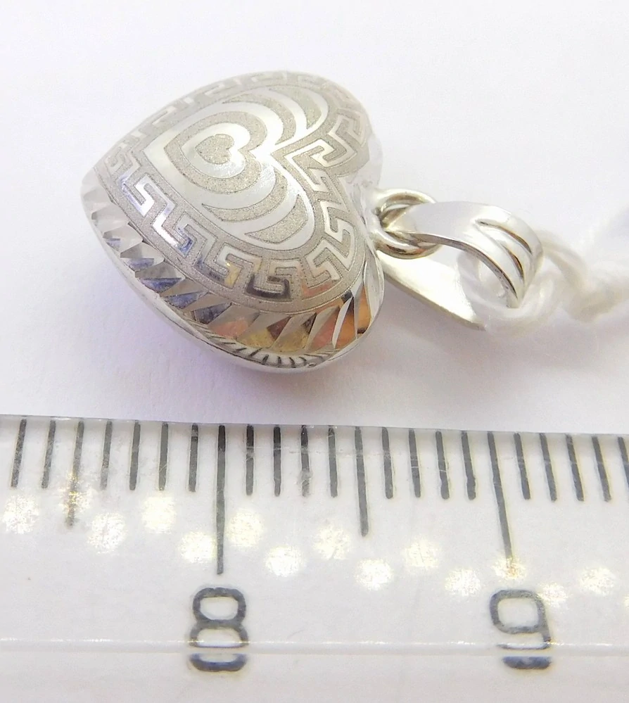 Klenoty Budín Dámský zlatý přívěsek z bílého zlata velké zlaté srdce s gravírováním 585/1,72gr HK3271