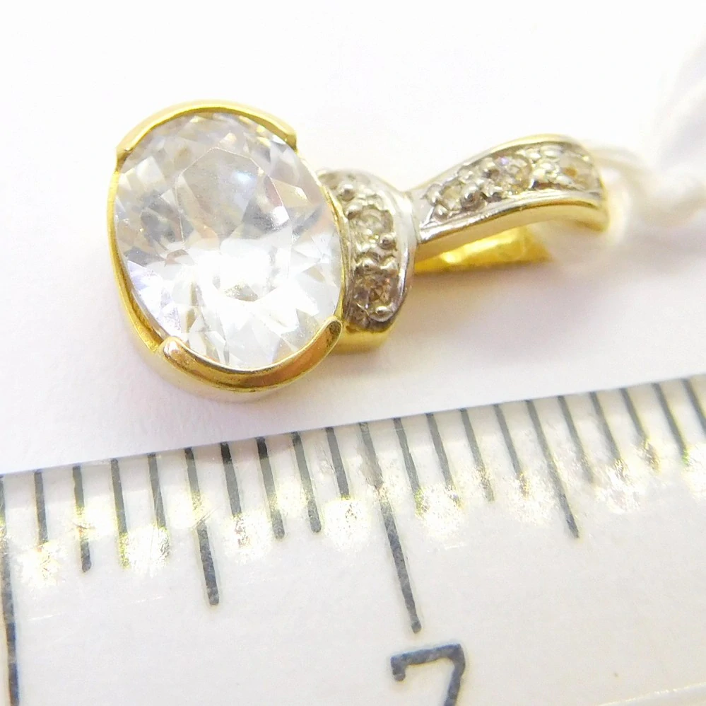 Klenoty Budín Dámský zlatý přívěsek se zirkony 585/1,14gr HK3264