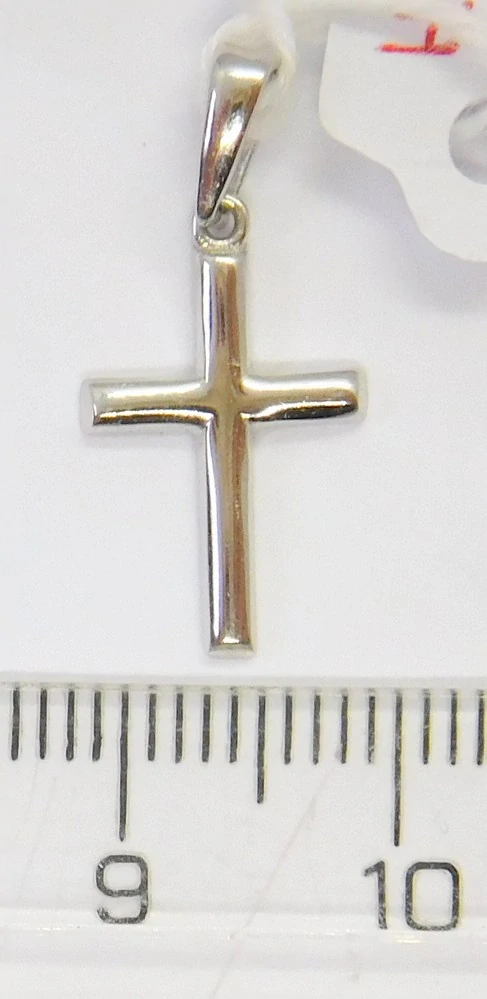 Klenoty Budín Zlatý přívěsek z bílého zlata - křížek 585/0,57gr HK3258