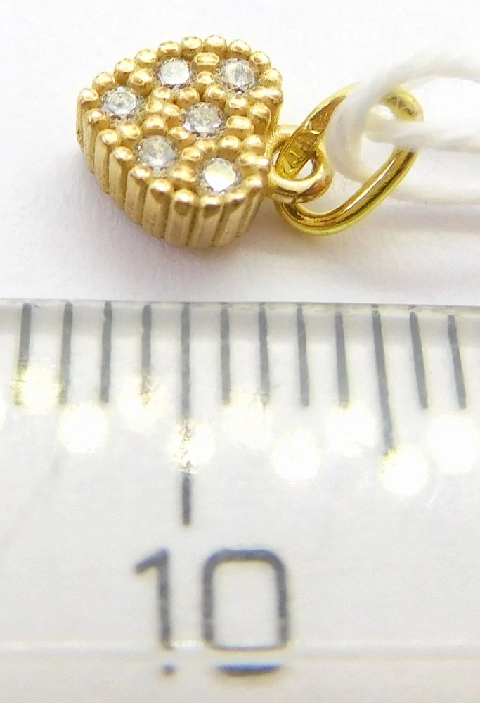 Klenoty Budín Dámský zlatý přívěsek se zirkony zamilované srdíčko 585/0,53gr HK3270