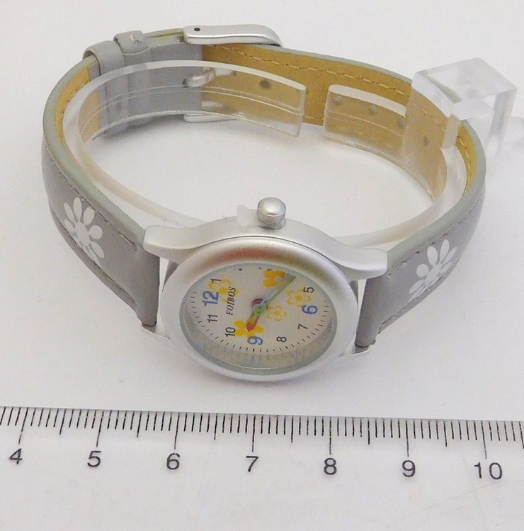 Foibos Šedivé dětské hodinky Foibos CK1567.6 s barevnými motivy