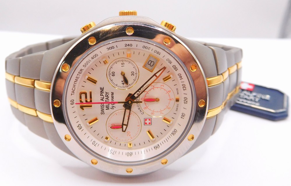 GROVANA Luxusní pánské švýcarské titanové hodinky Swiss Alpine Millitary by Grovana 1532.9122